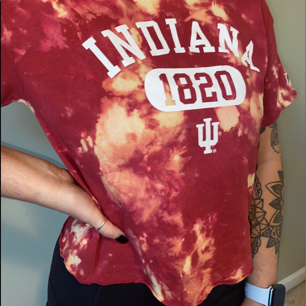 Bleach Dyed IU Crop Tee